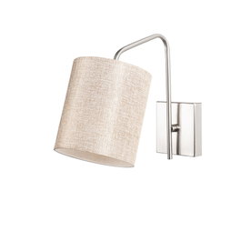 Opviq Aplique de Pared 6001 Metálico y Tela Níquel y Crema